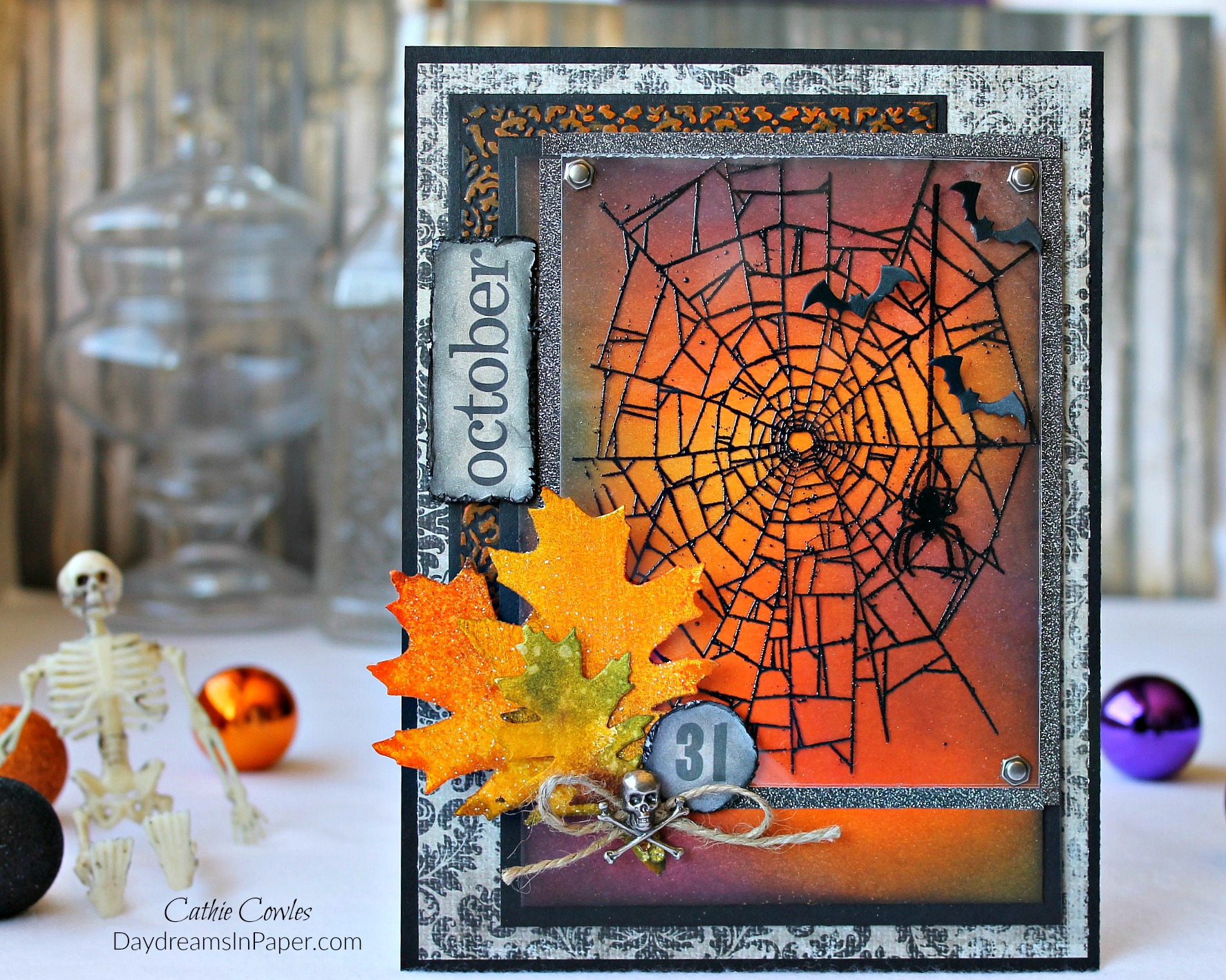 Halloween Clear Silicone Stamp Sheet - Spider Web & Pumpkin Designs For Card Making & Scrapbooking