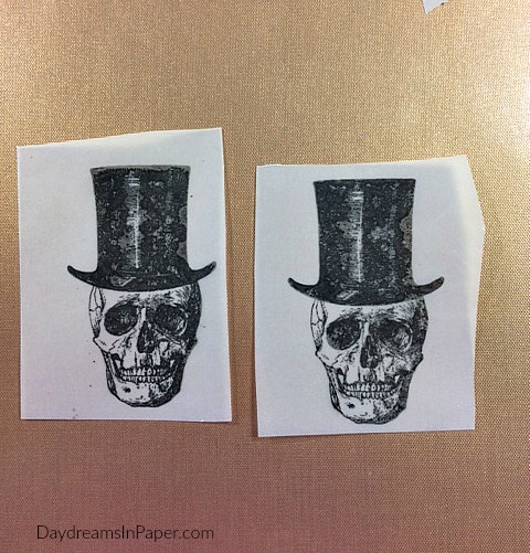 Two Skeleton Images Stamped On Vellum
