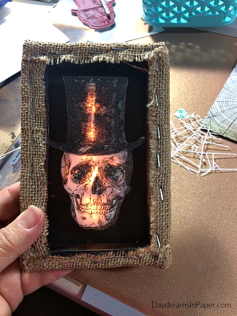 Shadow Box with Glowing Skeleton