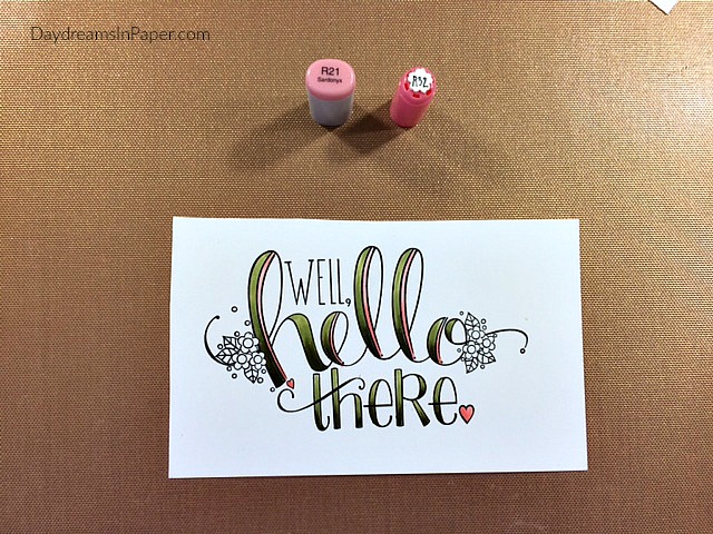 Hello There Stamp Colored with Copic Markers