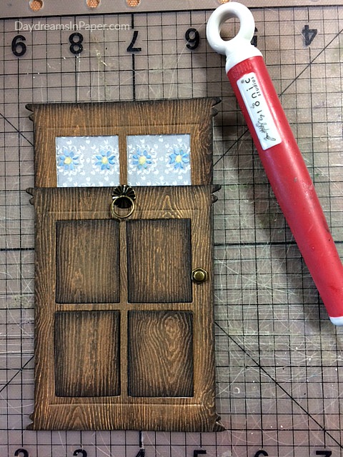 Adding A Doorknob To Woodgrain Door Created Out Of Paper