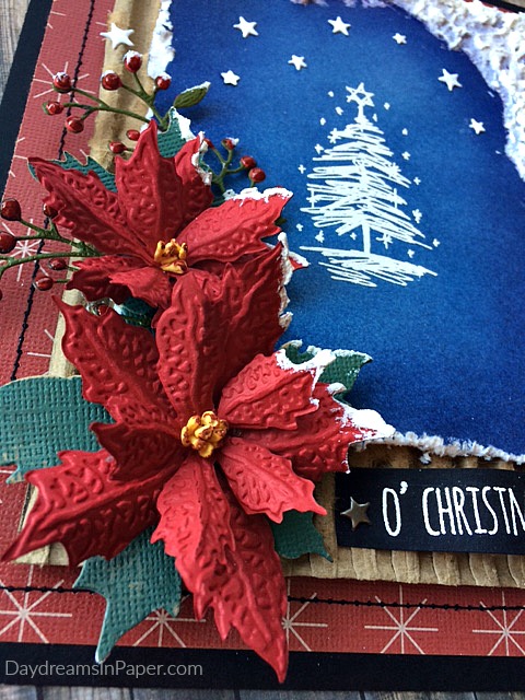 Handmade Snow Scene Christmas Card Close-Up