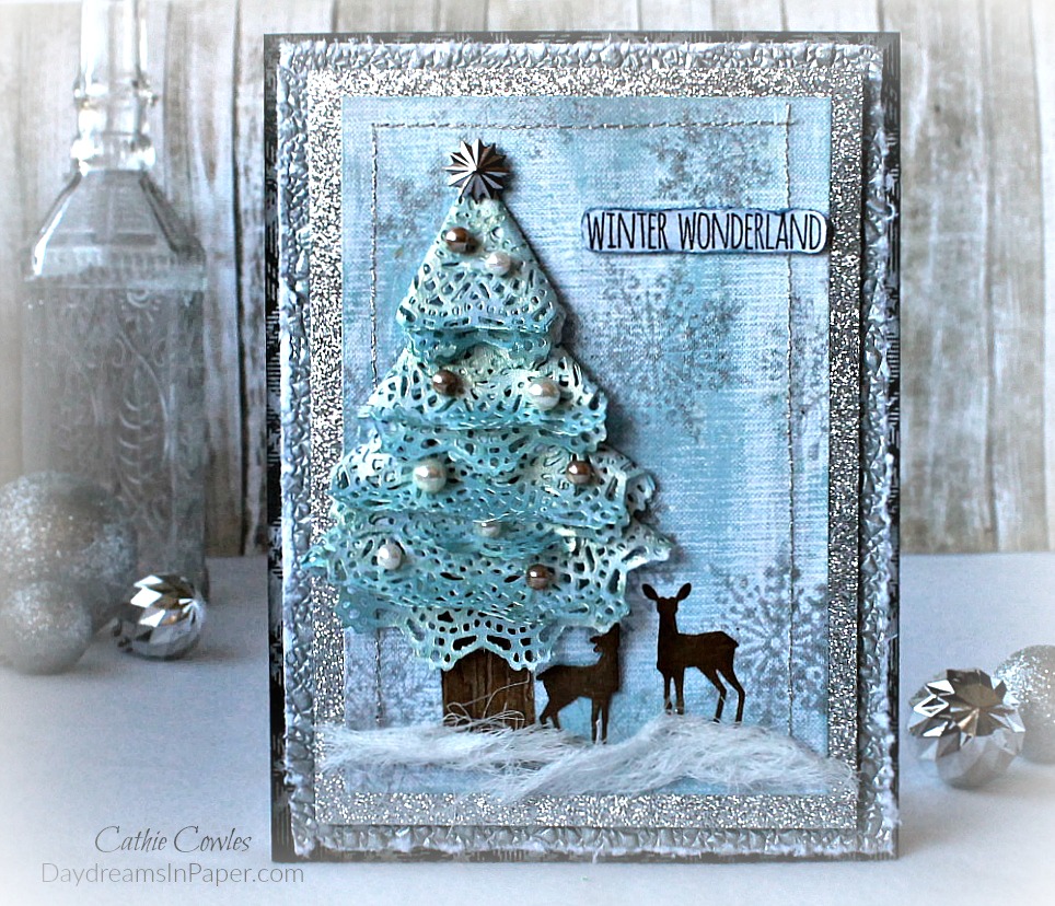 Doily Die Christmas Tree Christmas Card