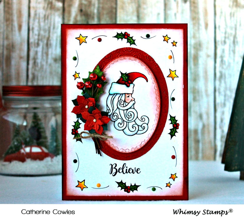 Handmade Christmas Card using Whimsy Stamps