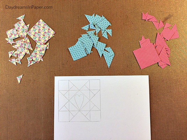 Paper Piecing Handmade Card - Step 1