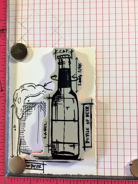 Handmade Card Using Tim Holtz Beer Blueprints Stamp Set - Step 5