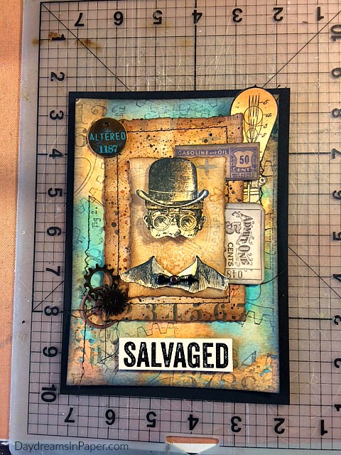 Handmade Card Using Tim Holtz Dapper & Inventor 2 Stamp Sets from Stampers Anonymous - Step 5