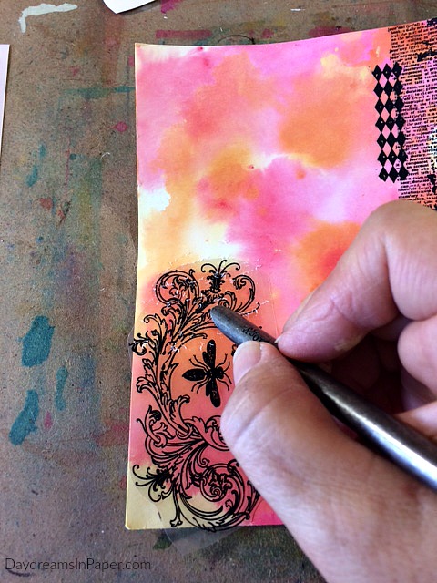 Handmade Card with Distress Paint Background - Step 10
