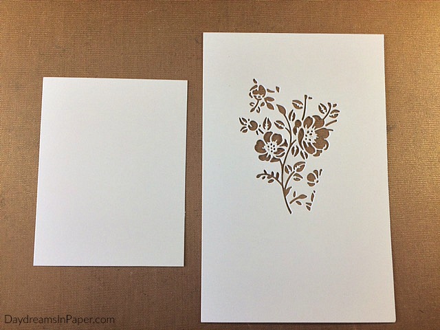 Handmade Card Using the Reverse Embossing Paste Coloring Technique - Step 1