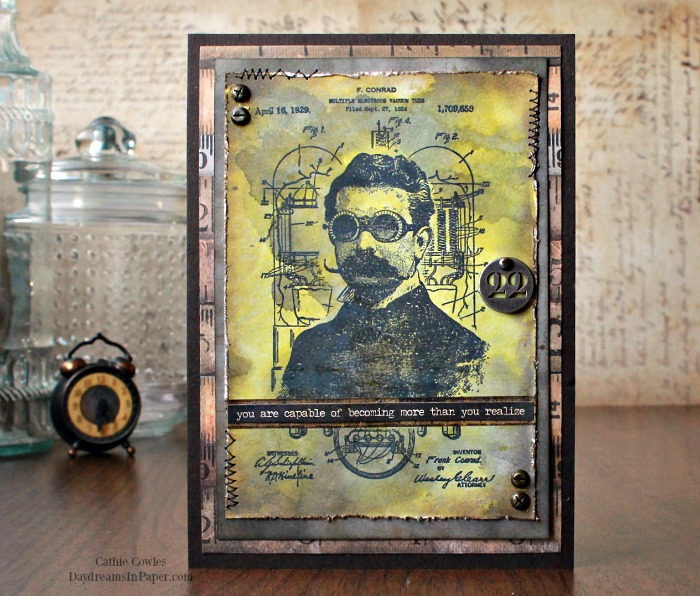 Handmade Card using Tim Holtz Stampers Anonymous Professor