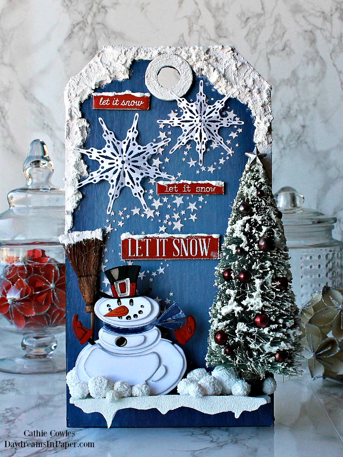 Christmas Tag with Mr. Snowman from Tim Holtz Sizzix