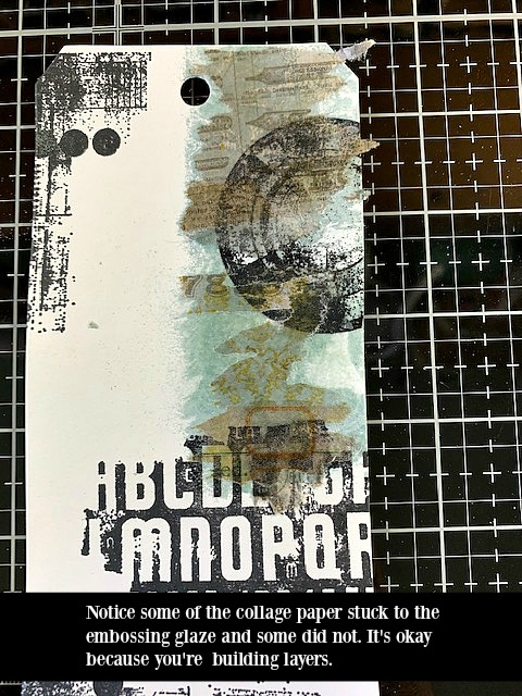Collage Paper & Distress Embossing Glaze Technique