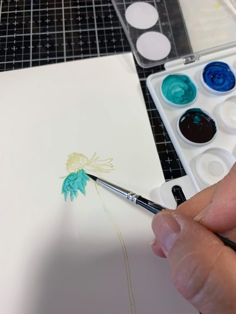 Alcohol Ink Coloring Using Stamped Images - Step 2
