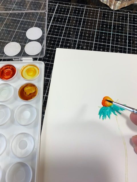 Alcohol Ink Coloring Using Stamped Images - Step 3