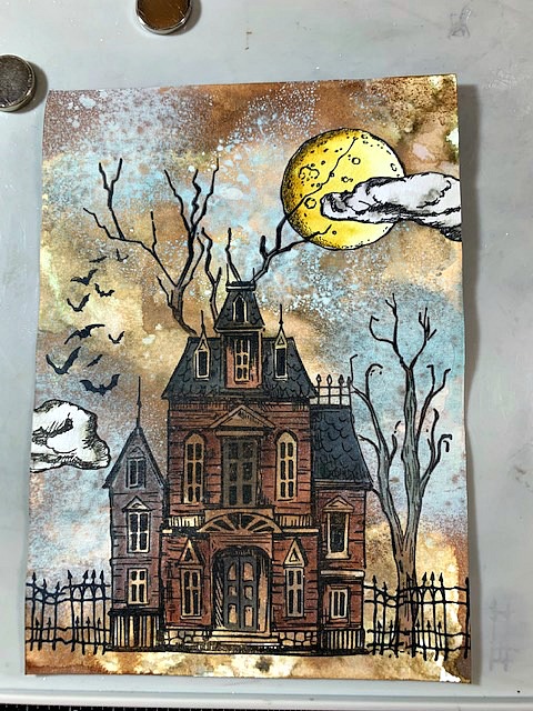 The Haunted Manor - Easy Halloween Card - Step 3